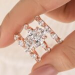 S925 3PC Classic Wedding Ring Set 4.5Ct Oval Cut Engagement Ring With Marquise Cut Full Wedding Band - Image 6