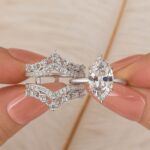 S925 4.0Ct Marquise Enhancer Wedding Ring Set With Vintage Engagement Ring - Image 4
