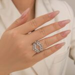 S925 0.8Ct Crown-Shaped Insert Wedding Band Engagement Ring Enhancer - Image 9