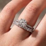 S925 Moissanite 2CT Round Cut Solitaire Engagement Ring Set White Gold Plated In Sterling Silver Promise Rings For Women