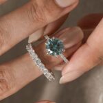 S925 Green Moissanite 3.0Ct Round Cut 6 Prong White Gold Promise Rings For Women - Image 6