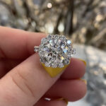 S925 Maxine Classic Moissanite 2.0 Carat Halo Round Cut Promise Ring