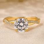 S925 Twist 1.25 Carat/2.0 Carat Round Cut Promise Ring For Her In Sterling Silver - Image 3