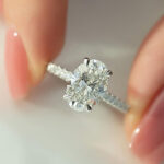 S925 Classic Oval Cut Simulated Diamond Engagement Ring In Sterling Silver