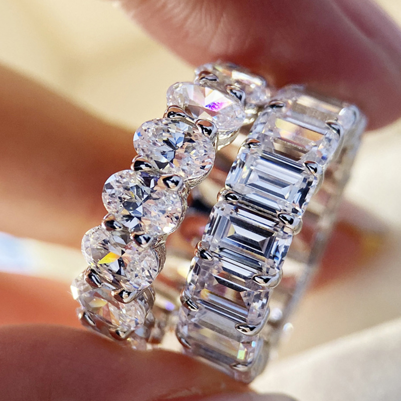 82CA62FA-713C-46ba-A6F0-3C38E6CD05B9 S925 Eternity Sona Simulated Diamond Women's Wedding Band for Gifts - Image 1