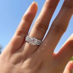 S925 Maxine Moissanite 2.0 Carat Round Cut 3PC Wedding Ring Set In Sterling Silver