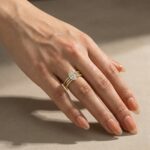 S925 Moissanite Solitaire 2.0 Ct Oval Cut Yellow Gold Wedding Ring Set - Image 2