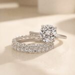 S925 Moissanite Solitaire 2.0 Ct Round Cut White Gold Engagement Ring with Round & Marquise Accents Bands - Image 4