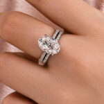 S925 Maxine Moissanite 4.0 Ct Oval Cut Wedding Ring Set For Women