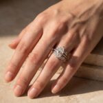 S925 Moissanite 4.0 Ct Marquise Cut Insert Wedding Ring Set With Jacket Stack Wedding Band - Image 2