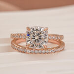 S925 Moissanite 2.5Ct Cushion Cut White Gold Bridal Wedding Ring Set - Image 15