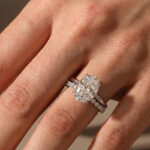S925 Solitaire 5.5Ct Oval Cut 18K Yellow Gold/ White Gold Wedding Ring Set With Round Cut Wedding Band - Image 14