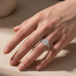 S925 3.5Ct Radiant Cut 3PC White Gold Moissanite Diamond Wedding Ring - Image 3