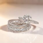 S925 2.0Ct Round Cut Moissanite Diamond Wedding Ring with Twist Bands - Image 6