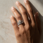 S925 2.0Ct Round Cut Moissanite Diamond Wedding Ring with Twist Bands - Image 5