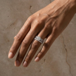 S925 2.0Ct Round Cut Moissanite Diamond Wedding Ring with Twist Bands - Image 3