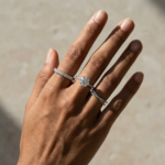 S925 2.0Ct Round Cut Moissanite Diamond Wedding Ring with Twist Bands - Image 4