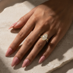 S925 4.0Ct Marquise Cut Yellow Gold Moissanite Diamond Wedding Ring Set - Image 2