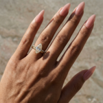 S925 4.0Ct Marquise Cut Yellow Gold Moissanite Diamond Wedding Ring Set - Image 3