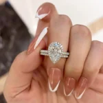 S925 Sterling Silver Classic Half Eternity Thin Women's Wedding Band - Image 8