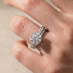S925 4.0Ct Round Cut White Gold Moissanite Diamond Wedding Ring