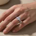 S925 4.0Ct Round Cut White Gold Moissanite Diamond Wedding Ring - Image 3