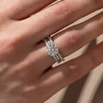 S925 Solitaire 2.0 Ct Round Cut 3PC White Gold Moissanite Diamond Wedding Ring