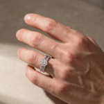 S925 Solitaire 2.0 Ct Round Cut 3PC White Gold Moissanite Diamond Wedding Ring - Image 2