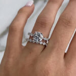 S925 Maxine Classic Moissanite 2.0 Carat Round Cut Wedding Ring Set With Eternity Wedding Band - Image 3