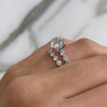 S925 Maxine Classic Moissanite 2.0 Carat Round Cut Wedding Ring Set With Eternity Wedding Band - Image 2