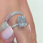 S925 Maxine Luxurious Emerald Cut Wedding Ring Set In Sterling Silver - Image 2