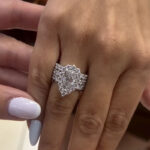 S925 3PC Classic 3.0 Carat Halo Pear Cut Wedding Ring Set In Sterling Silver