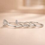 S925 Moissanite 3.0Ct Round Cut Comfort Fit Six Prong Solitaire Wedding Ring Set - Image 5