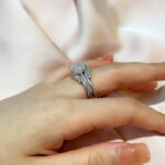 S925 Maxine Vintage Emerald Cut Insert Wedding Ring Set For Women In Sterling Silver - Image 6