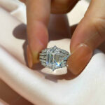 S925 Maxine Vintage Emerald Cut Insert Wedding Ring Set For Women In Sterling Silver - Image 2