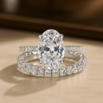 S925 Maxine Exquisite 4.0 Ct Oval Cut Wedding Ring Set in Sterling Silver - Image 5