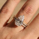 S925 Maxine 4.5 Carat Pear Cut Wedding Ring Set With Open Wedding Band - Image 3