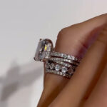 S925 4PC 4.5Ct Radiant Cut Wedding Ring Set With Classic Wedding Bands - Image 2