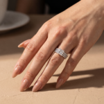 S925 3PC 2.0Ct Princess Cut Wedding Ring For Her With Two Classic Wedding Bands - Image 2