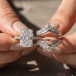 S925 7.0 Carat Radiant Cut Wedding Ring Set With Enhancer Crown-Shaped Wedding Set - Image 4