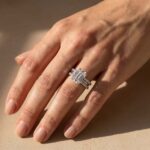S925 3PC 5.0Ct Emerald Cut Wedding Ring Set With 2PC Open Wedding Bands - Image 6
