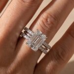 S925 3PC 5.0Ct Emerald Cut Wedding Ring Set With 2PC Open Wedding Bands - Image 5