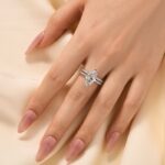 S925 4.0Ct Marquise Cut Wedding Ring Set Travel Ring With Classic Wedding Band - Image 7