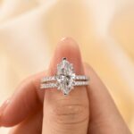 S925 4.0Ct Marquise Cut Wedding Ring Set Travel Ring With Classic Wedding Band - Image 6