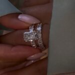 S925 2PC Wedding Set Luxe 5.0Ct/3.5Ct Luxe Radiant Cut Engagement Ring With Radiant Cut Wedding Band