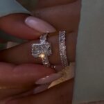 S925 2PC Wedding Set Luxe 5.0Ct/3.5Ct Luxe Radiant Cut Engagement Ring With Radiant Cut Wedding Band - Image 2