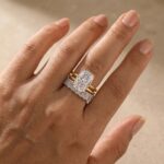 S925 3PC Wedding Sets Cushion Cut 9.0Ct Hidden Halo Solitaire Engagement Ring Full Eternity Wedding Bands - Image 4