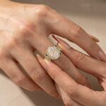 S925 Enhancer Wedding Set 4.0Ct Halo Oval Cut Engagement Ring with Blue & White Stone Wedding Band - Image 8