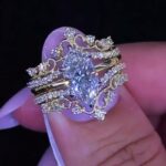S925 4.0Ct Marquise Enhancer Wedding Ring Set With Vintage Engagement Ring - Image 2