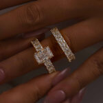 S925 2PC Wedding Set Luxe 5.0Ct/3.5Ct Luxe Radiant Cut Engagement Ring With Radiant Cut Wedding Band - Image 6